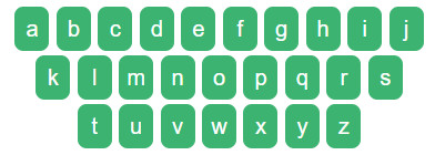 Click a letter from the alphabet to replace the letter you just clicked on alphabet keyboard